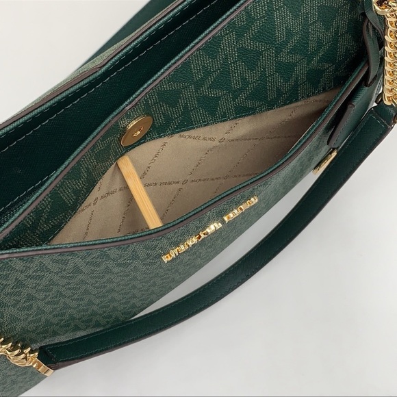 MICHAEL KORS LARGE X CHAIN SHOULDER TOTE & LG FLAT MULTIFUNCTIONAL PHONE CASE - Picture 6 of 16